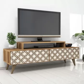 Comoda TV, Hommy Craft, City, 140x48.8x41.8 cm, Nuca / Crema imagine