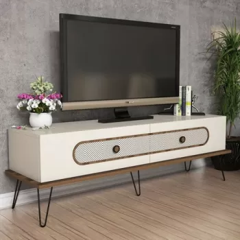 Comoda TV, Hommy Craft, Ekol, 145x45x40 cm, Crema imagine