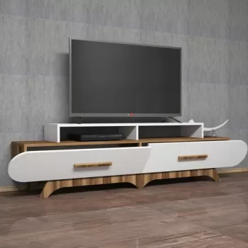 Comoda TV, Hommy Craft, Flora, 205x50x36.8 cm, Nuc / Alb imagine