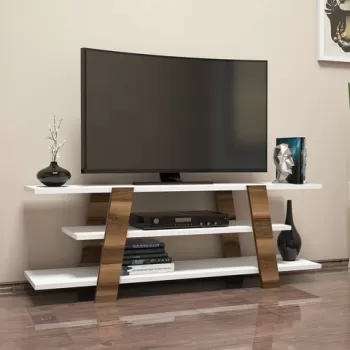 Comoda TV, Hommy Craft, Flower, 120x42x33.6 cm, Nuc / Alb imagine