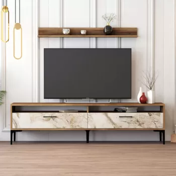 Comoda TV, Hommy Craft, Istanbul, 180x47x35 cm, Nuc / Alb imagine