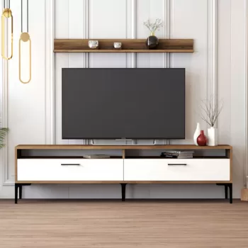 Comoda TV, Hommy Craft, Istanbul, 180x47x35 cm, Nuc / Alb imagine