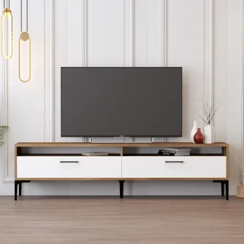 Comoda TV, Hommy Craft, Istanbul 2, 180x35x47 cm, PAL, Nuc/Alb imagine