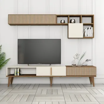 Comoda TV, Hommy Craft, Milan TV, 180x40x35 cm, PAL, Maro/Crem imagine