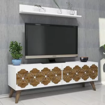 Comoda TV, Hommy Craft, Nisan, 90x14x14.6 cm, Alb imagine