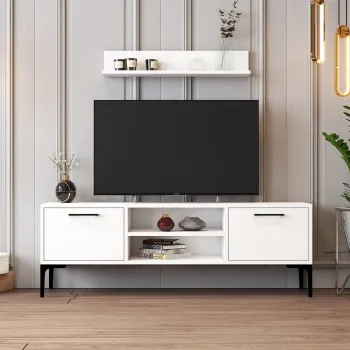 Comoda TV, Hommy Craft, Riga, 140x48x30 cm, PAL, Alb imagine