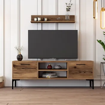 Comoda TV, Hommy Craft, Riga, 140x48x30 cm, PAL, Maro imagine