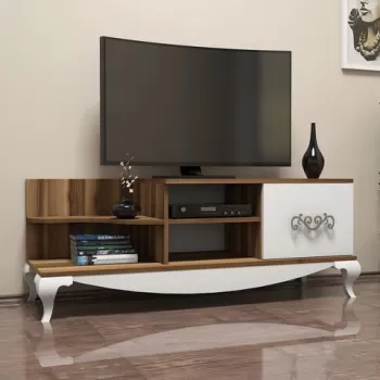 Comoda TV, Hommy Craft, Sultan, 130x50.6x45 cm, Nuc / Alb imagine