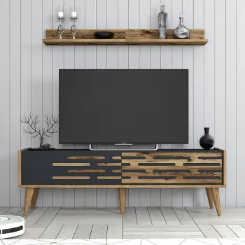 Comoda TV, Hommy Craft, Valensiya 140, PAL, Nuc / Antracit imagine