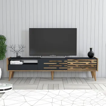 Comoda TV, Hommy Craft, Valensiya, PAL, Nuc / Antracit imagine