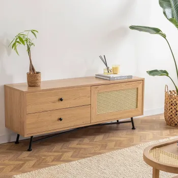 Comoda TV, Howard, Nala 140, 140x55x40 cm, PAL, Natural imagine