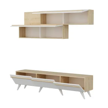 Comoda TV, Inarch, Amsterdam, 180x42x35 cm, PAL, Safir / Alb imagine