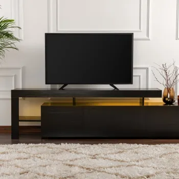 Comoda TV, Inarch, Beliz, Negru din lemn imagine