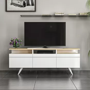 Comoda TV, Inarch, Berlin 150, Stejar / Alb imagine