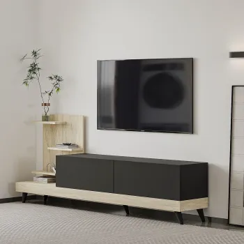 Comoda TV, Inarch, Dizayn, Antracit / Travertin imagine