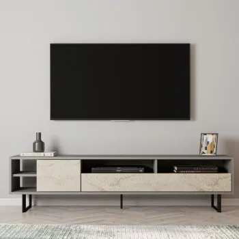 Comoda TV, Inarch, Luga, Gri / Travertin imagine