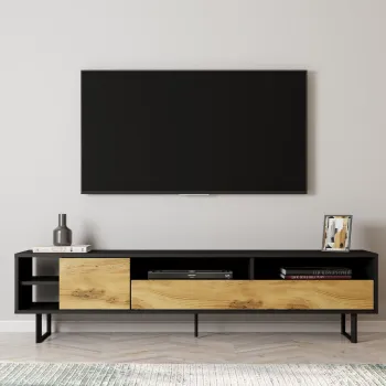 Comoda TV, Inarch, Luga, Negru / Stejar imagine