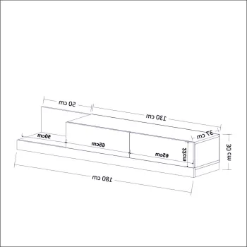 Comoda TV, Inarch, Major- Anthracite / Walnut, 180x30x37 cm, PAL, Antracit / Nuc imagine