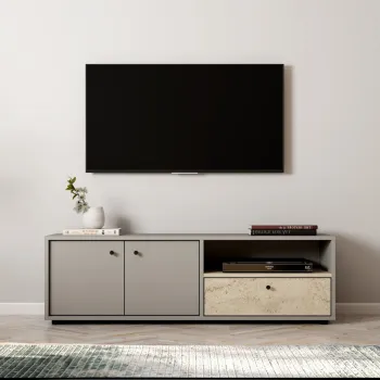 Comoda TV, Inarch, Pao, Gri / Travertin imagine