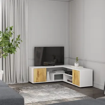 Comoda TV, Inarch, Rosa, Stejar alb imagine