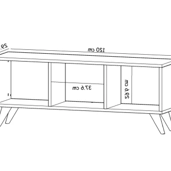 Comoda TV, Inarch, Tina, 120x48.2x29.6 cm, PAL, Maro imagine