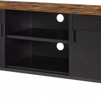 Comoda TV Industrial, Vasagle, 120 x 40 x 55 cm, PAL/otel, negru imagine