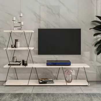 Comoda TV, Kalune Design, Ilgaz, 150x93x30 cm, Alb imagine