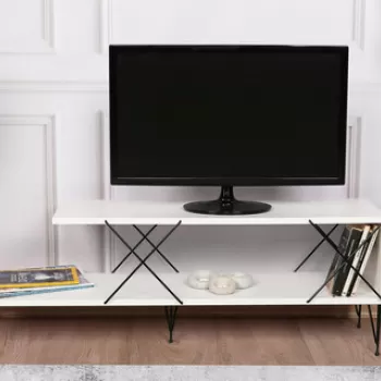 Comoda TV, Kalune Design, Street, 120x40x30 cm, Alb imagine