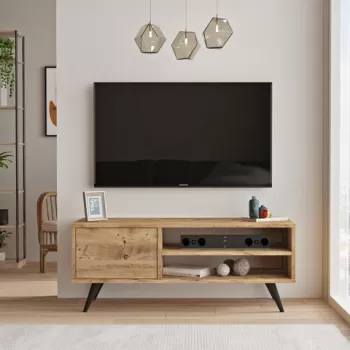 Comoda TV, Locelso, CD1, 110x44x40 cm, Pinul Atlantic imagine