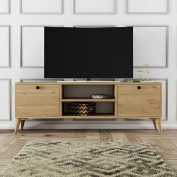 Comoda TV, Mezza, Dolce 1122, 138x42.6x29.5 cm, Stejar imagine