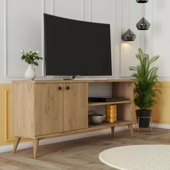 Comoda TV, Mezza, Everest 1572, 138x60x29.5 cm, Stejar imagine