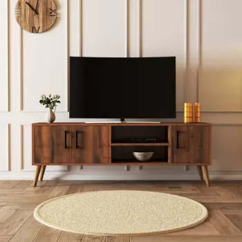 Comoda TV, Mezza, Exxen, 150x52x34 cm, Nuc imagine