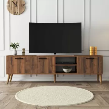 Comoda TV, Mezza, Exxen, 180x53x35 cm, Nuc imagine