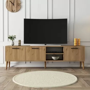 Comoda TV, Mezza, Exxen, 180x53x35 cm, Stejar imagine