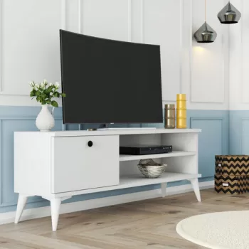 Comoda TV, Mezza, Retro 1564, 120x44.6x29.5 cm, Alb imagine