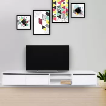 Comoda TV, Mod Design, Dublin, 180x30x25 cm, Alb imagine