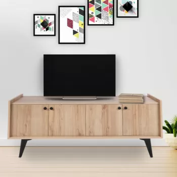 Comoda TV, Mod Design, Hanoi, 150x40x62 cm, Stejar imagine