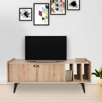Comoda TV, Mod Design, Viyana, 150x40x62 cm, Stejar imagine