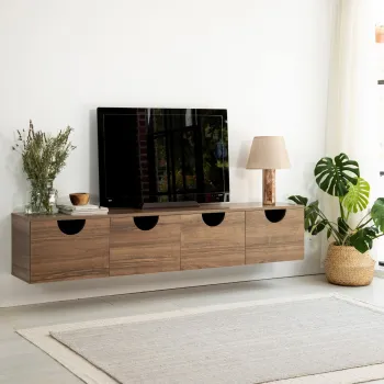 Comoda TV, Neostill, Four Seasons, 180x35x35 cm, Cadru: PAL MELAMINAT 100%., Maro imagine