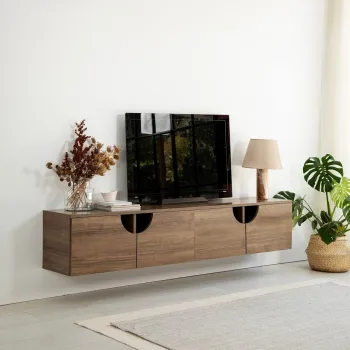 Comoda TV, Neostill, Grotte, 180x35x35 cm, Cadru: PAL MELAMINAT 100%., Maro imagine