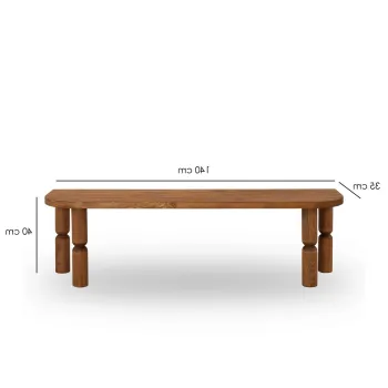 Comoda TV, Neostill, Ida, 140x40x35 cm, Lemn masiv, Castan imagine