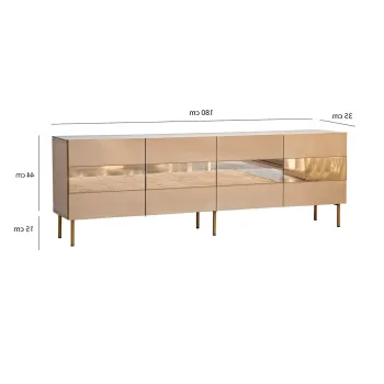 Comoda TV, Neostill, Leon, 180x59x35 cm, MDF , Bronz / Aur imagine