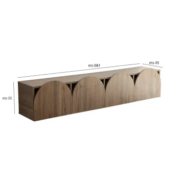 Comoda TV, Neostill, Mesta Walnut, 180x35x35 cm, Cadru: PAL MELAMINAT 100%., Maro imagine