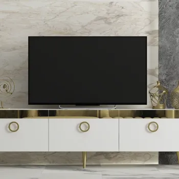 Comoda TV, Odessa, Safar, 150x30x45 cm, PAL, Alb imagine