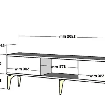 Comoda TV, Olivia, Karya, 180x44.6x29.6 cm, PAL , Alb / Argintiu imagine