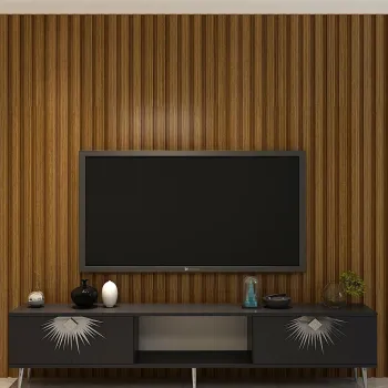 Comoda TV, Olivia, Nida, Antracit / Argintiu imagine