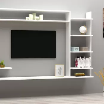 Comoda TV, Puqa Design, Noble, 180x121.8x29.6 cm, PAL, Alb imagine