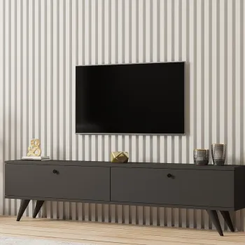 Comoda TV, Puqa Design, Paris, 160x40x25 cm, PAL, Antracit imagine