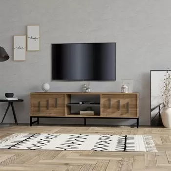 Comoda TV, Puqa Design, Shape, 160x50x40 cm, PAL, Nuc imagine