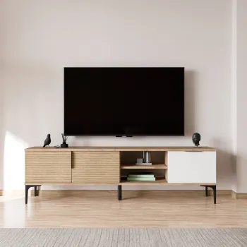 Comoda TV, Qualex, Tarz, Stejar alb imagine